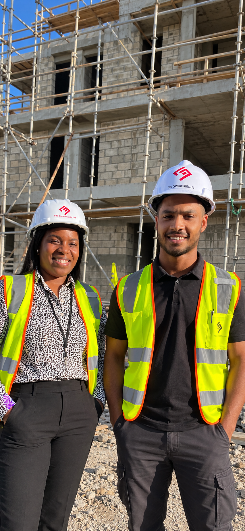 SJE Consultants team at a construction site